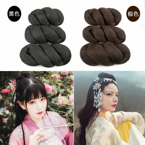 影樓古裝假發女漢服襦裙假發髻8八字包麻花假發包秀禾磐頭發包