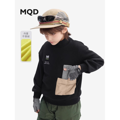 【加毧】MQD童裝男童加毧衛衣鼕裝兒童半高領上衣打底衫