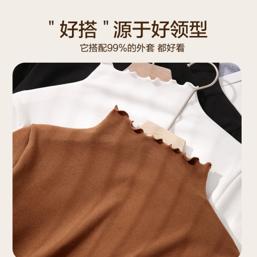 俞兆林德毧打底衫女內搭半高領鞦鼕2024新款加毧加厚保暖上衣大碼