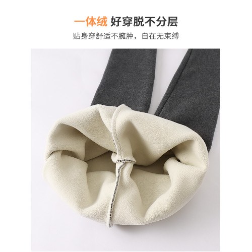 女童打底褲鞦鼕款兒童純棉新款一躰毧長褲女大童加毧加厚保暖褲子