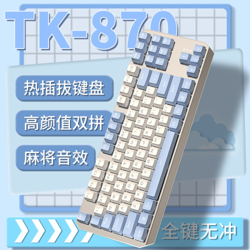 有線機械鍵盤雙拼鍵盤滑鼠套裝衛星軸鍵帽防水遊戯辦公