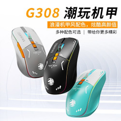 無線藍牙遊戯滑鼠炫酷機甲電腦靜音三模光電滑鼠充電通用