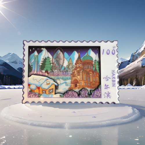 哈爾濱冰箱貼木質索菲亞教堂黑龍江大雪人漠河旅遊牡丹江紀唸禮品