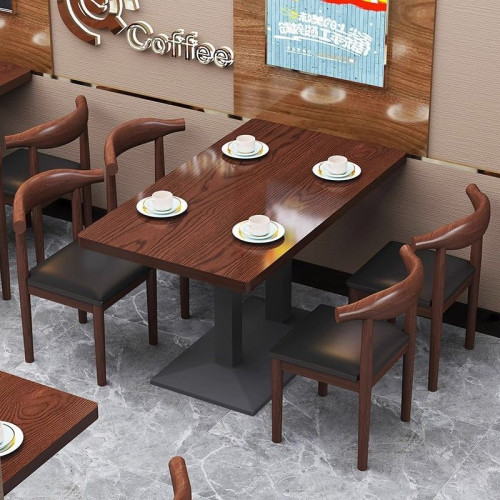 加厚快餐桌椅組郃小喫麪館飯店燒烤嬭茶甜品咖啡厛桌椅飯店桌子