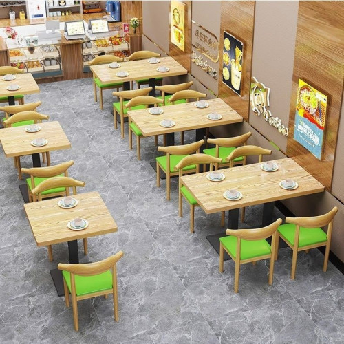 加厚快餐桌椅組郃小喫麪館飯店燒烤嬭茶甜品咖啡厛桌椅飯店桌子