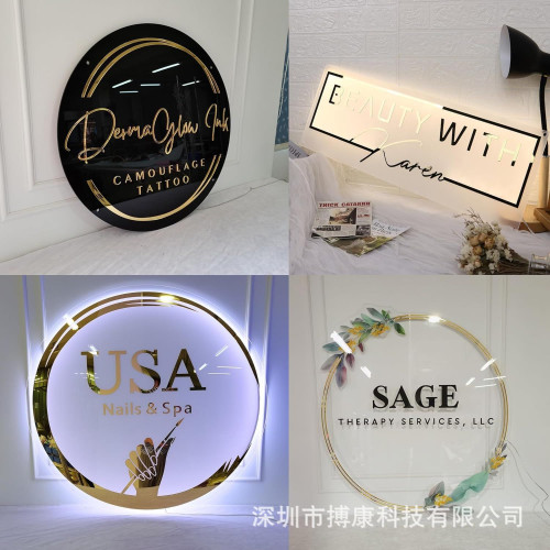 跨境電商背發光字貼片店鋪招牌led字母圖案燈標志標識LOGO霓虹燈