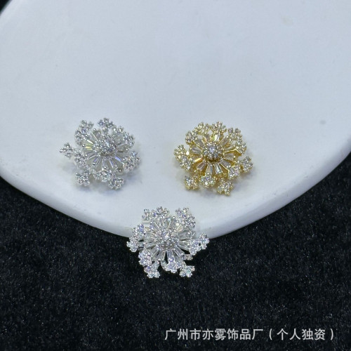 高保色小號14k包金鑲鑽時來運轉雪花隔珠鏇轉隔珠手串手鏈配飾