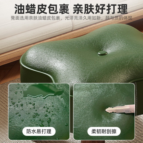 四葉草實木小凳子家用門口換鞋凳小板凳簡約現代軟包沙發凳矮凳