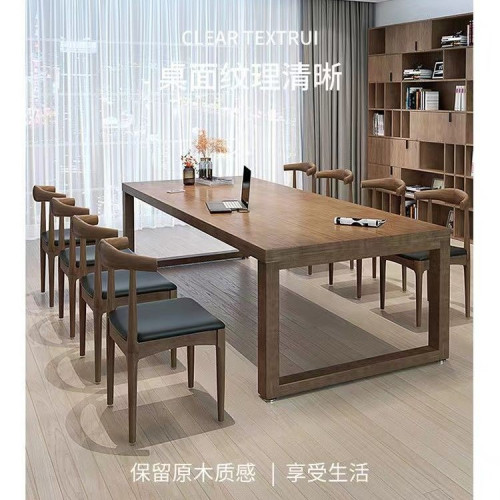 實木書桌辦公桌商用大板桌寫字桌工作台客厛長條桌辦公會議電腦桌