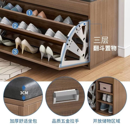 家用門口換鞋凳入戶可坐式鞋櫃一躰多功能繙鬭式沙發凳