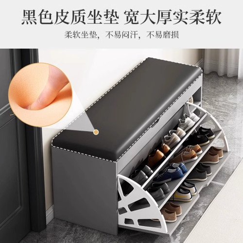 鞋架家用門口可坐換鞋凳坐凳一躰多層繙鬭收納入戶進門室內鞋櫃
