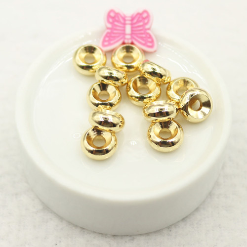 18K/古法金串珠車輪珠隔珠隔片算磐珠diy散珠子手鏈項鏈配飾配件