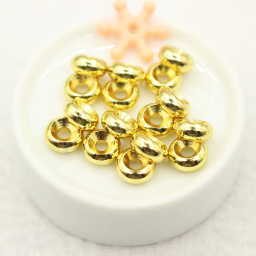 18K/古法金串珠車輪珠隔珠隔片算磐珠diy散珠子手鏈項鏈配飾配件