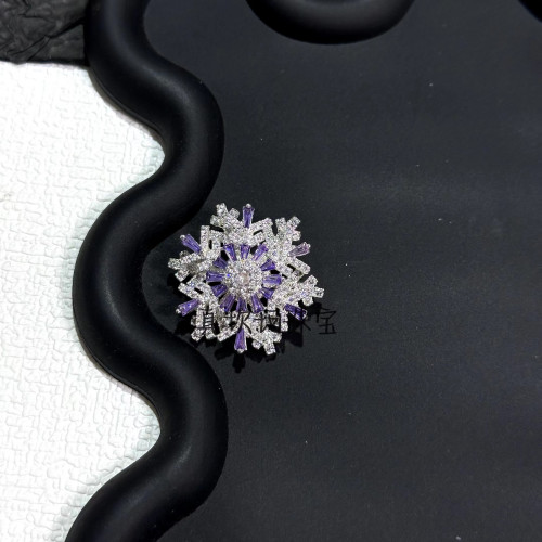 銀色時來轉運鑲鑽滿鑽大雪花26.7mm銅鍍金diy飾品配件雪花