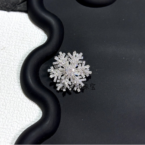 銀色時來轉運鑲鑽滿鑽大雪花26.7mm銅鍍金diy飾品配件雪花