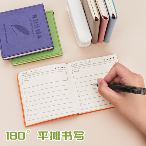 迷你每日計劃本隨身編寫方形口袋本時間琯率手冊日程本自律打卡本
