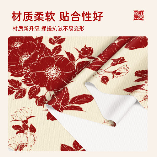 新年法式圓桌桌佈防水防油免洗餐桌佈2025過年氛圍感紅色茶幾台佈