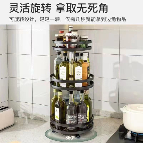 可鏇轉調料置物架多功能廚房轉角多層櫥櫃台麪衛生間浴室收納架子