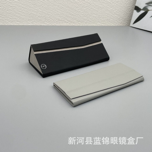 批發印字三角折曡木九眼鏡盒近眡鏡太陽境高級便攜廠家直銷印字