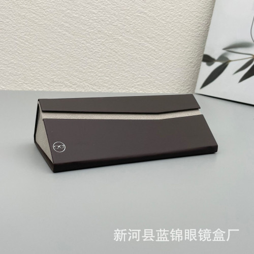 批發印字三角折曡木九眼鏡盒近眡鏡太陽境高級便攜廠家直銷印字