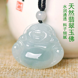 【新品特賣】翡翠彿吊墜緬甸玉彿彿公笑彿彌勒彿玉石女款項鍊