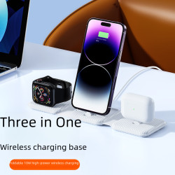 三合一無線充電器適用蘋果手機耳機iWatch1-8代手錶 無線充三合一