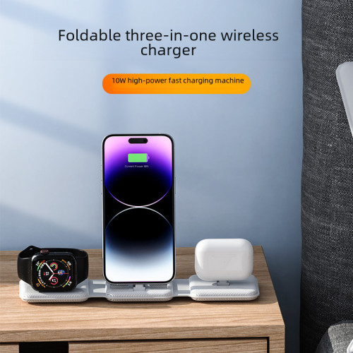 三合一無線充電器適用蘋果手機耳機iWatch1-8代手錶 無線充三合一
