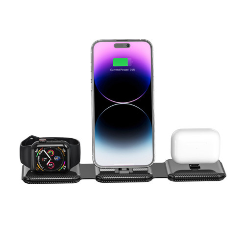 三合一無線充電器適用蘋果手機耳機iWatch1-8代手錶 無線充三合一