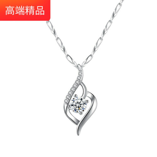 莫桑鑽項鍊女純銀白金莫桑石吊墜足銀輕奢小衆2022年新款快速髮貨