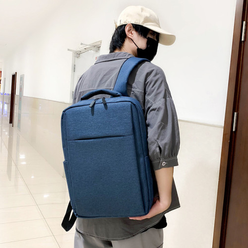 新款時尚電腦背包出差旅行書包簡約男士商務雙肩包禮品LOGO包批髮