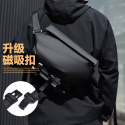 斜後背包男士騎行包潮牌單肩包多功能機車機能包胸包機能背差包