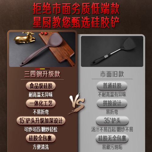 SSGP 鍋鏟家用廚房食品級矽膠鏟 飯勺耐高溫不傷不粘鍋湯勺鏟子