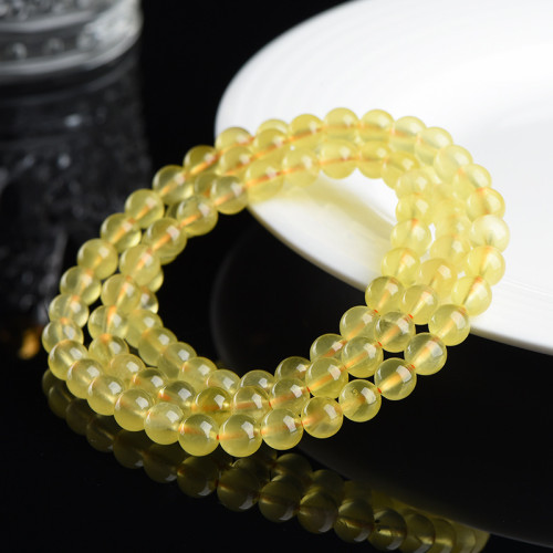 久雅水晶 天然冰種金色葡萄石圓珠手鏈 金葡萄散珠手串 