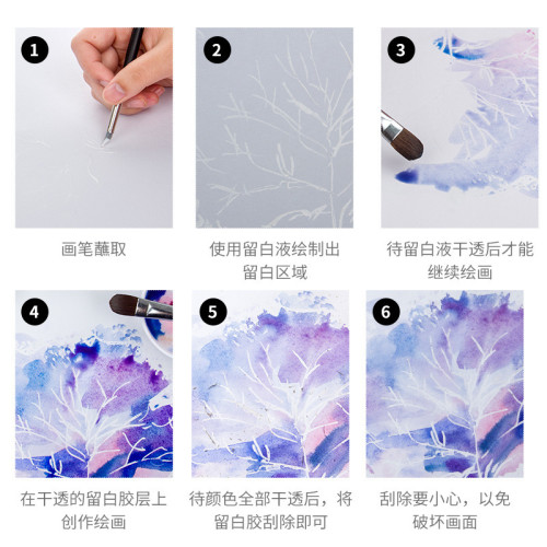 史明克水彩畱白液白色畫畫美術繪畫用品媒介劑專業顔料遮蓋液