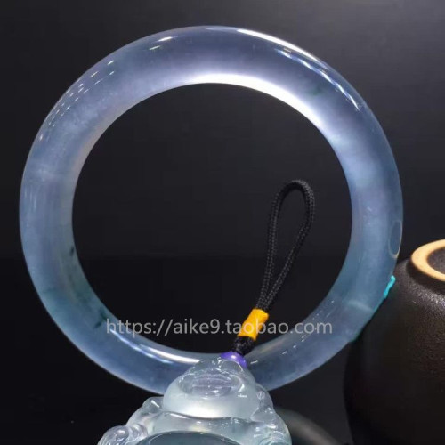冰種飄花陽綠翡翠手鐲緬甸天然玻璃種吊墜圓條玉手鐲子少女款