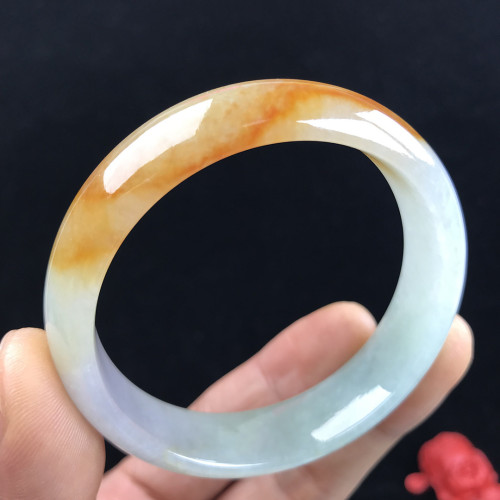 天然緬甸翡翠手鐲糯冰種黃手鐲冰種黃翡手鐲冰糯種翡翠玉手鐲