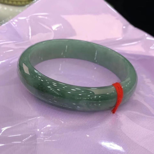 緬甸天然老坑翡翠手鐲女高冰飄綠正圈翡翠玉手鐲飄花冰種墨綠