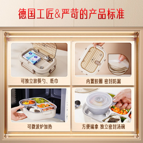 SSGP 便當盒家用五格食堂餐盒 保溫盒上班族小學生316不鏽鋼飯盒