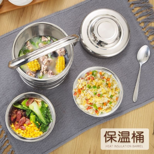 雙層不鏽鋼保溫飯桶3層帶蓋保溫飯桶大容量提鍋學生上班族便當盒