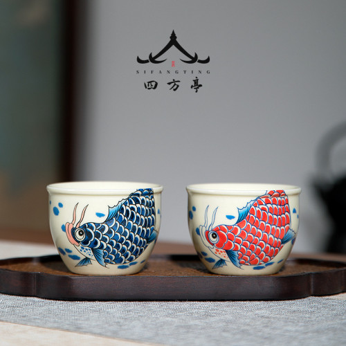 主人杯情侶對杯套裝一對功夫茶杯茶具禮盒茶碗茶盞景德鎮杯子