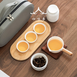 功夫茶具套裝茶盤陶瓷輕奢車用泡茶小套茶藝可攜式包旅行收納北歐