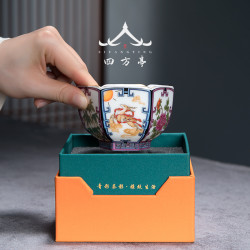 四方亭 高級白瓷主人杯精品個人專用茶杯景德鎮功夫茶具羊脂玉
