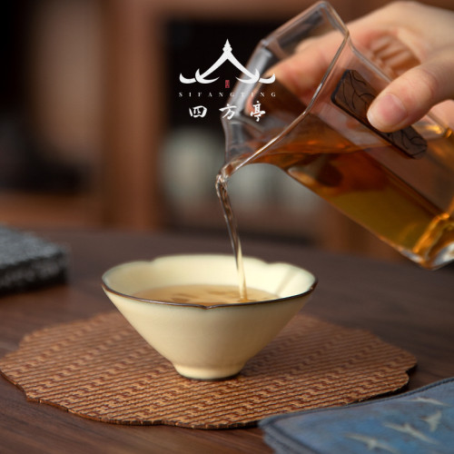 汝窰葵口斗笠杯主人杯品茗杯單杯茶具茶杯茶盞高級大號茶碗日式