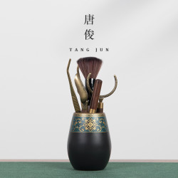 琺瑯彩茶道六君子金屬銅製茶具大全6套裝泡喝茶工具茶藝用品配件