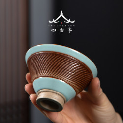 斗笠杯跳刀主人杯單杯中式大號個人茶杯品茗杯陶瓷高級茶具景德鎮