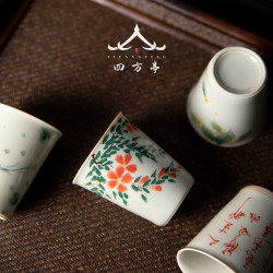 手繪景德鎮主人杯單杯陶瓷功夫茶具茶杯品茗杯子小茶碗女士家用