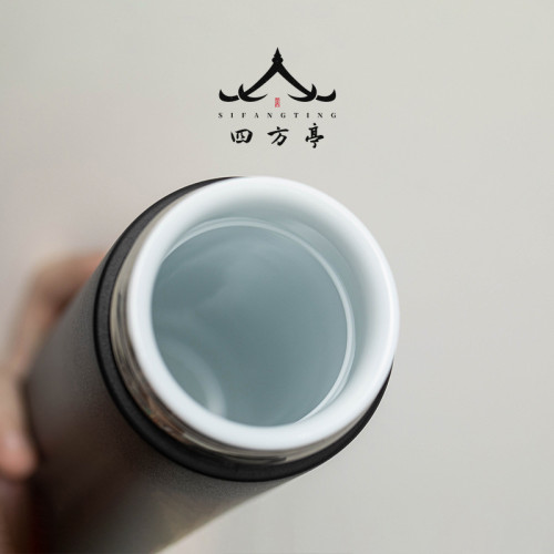 保溫杯水杯陶瓷內膽杯子咖啡杯隨行杯燜茶杯茶水分離白茶杯子泡茶