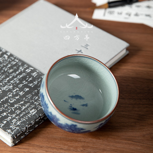 景德鎮青花瓷品茗杯中式個人專用茶杯陶瓷主人杯茶盞茶碗功夫茶具