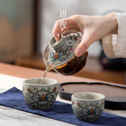 唐俊 快客杯一壺二杯戶外旅行茶具可攜式套裝露營泡茶野外2人喝茶