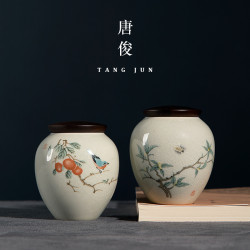 唐俊景德鎮茶葉罐小號可攜式空罐迷你茶葉盒旅行儲存罐隨身出差車用